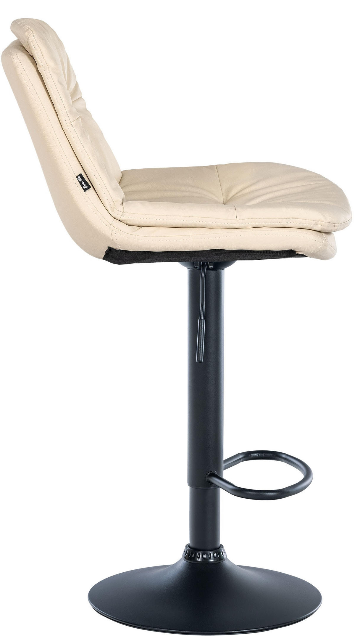 BARHOCKER Lederlook creme - Creme/Schwarz, Textil (46/92/54cm) - CLP