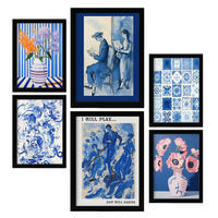 POSTER Set Mit 6 Erfolgreiche Gemälde In Vielseitiger A3 & A4 Schwarzer Rahmen - Schwarz, Papier (29/3cm) - Nacnic