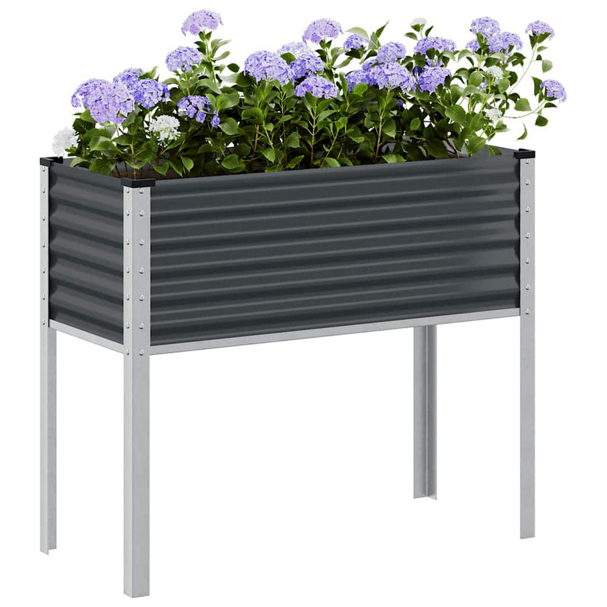 GARTEN-PFLANZGEFÄSS Anthrazit 100/45/90 Cm Stahl - Anthrazit, Metall (41/90/100cm) - vidaXL
