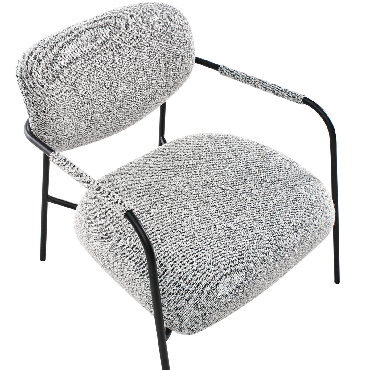 SESSEL Schwarz Ausvika - Schwarz/Weiß, Textil (70/74/71cm) - Beliani