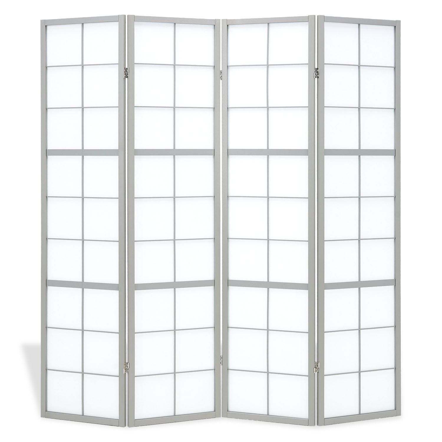 PARAVENT 4-tlg 176/179 cm Grau Holz Shoji - Grau, Holz (176/179/2cm) - Homestyle4u