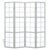 PARAVENT 4-tlg 176/179 cm Grau Holz Shoji - Grau, Holz (176/179/2cm) - Homestyle4u