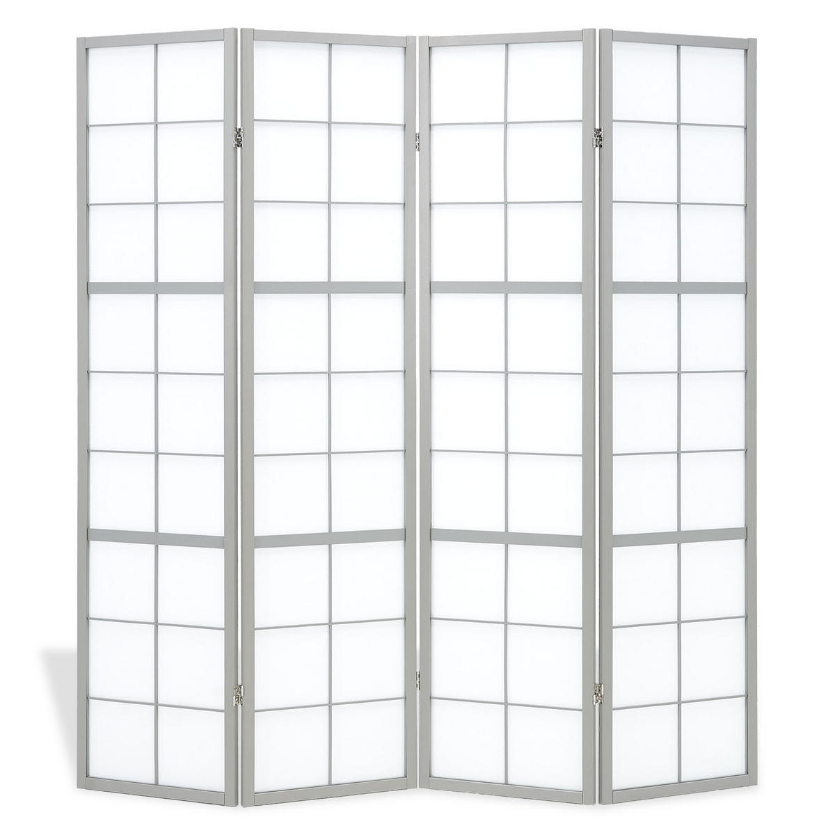 PARAVENT 4-tlg 176/179 cm Grau Holz Shoji - Grau, Holz (176/179/2cm) - Homestyle4u
