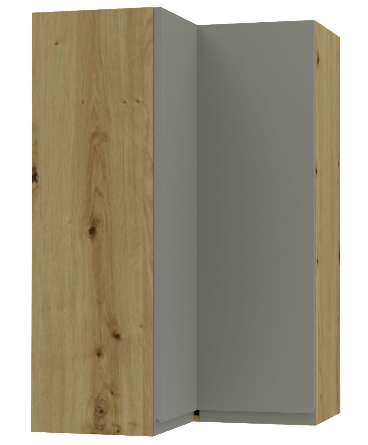 ECKHÄNGESCHRANK Avellino W14/60 Eiche Artisan / Reed Green Acryl Matt 60 / 60 / 96cm - Eiche Artisan/Grün, Holz/Holzwerkstoff (60/96/60cm) - Feldmann-Wohnen