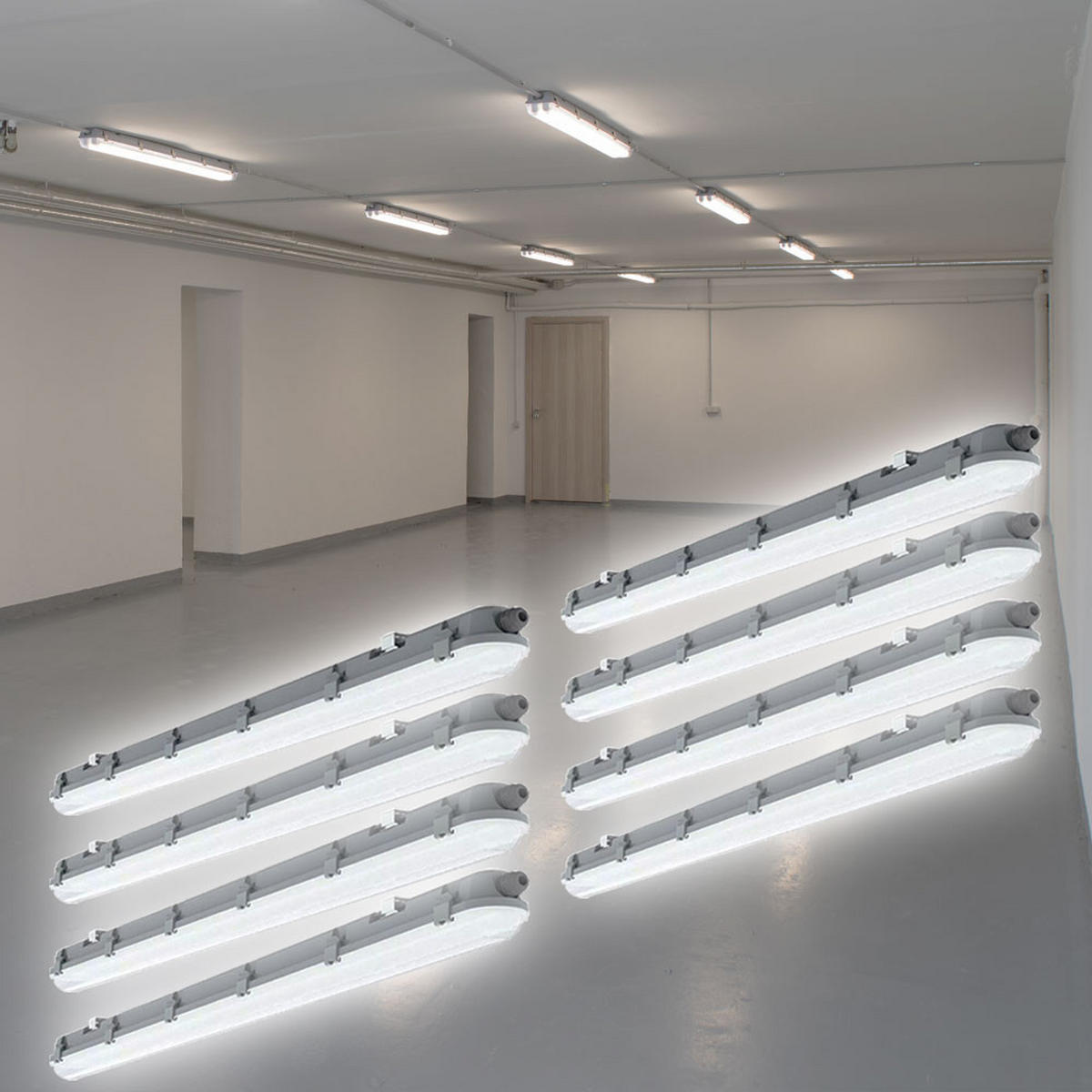 LED DECKENLEUCHTE Grau matt - Grau, Kunststoff (120/7.8/7.2cm)