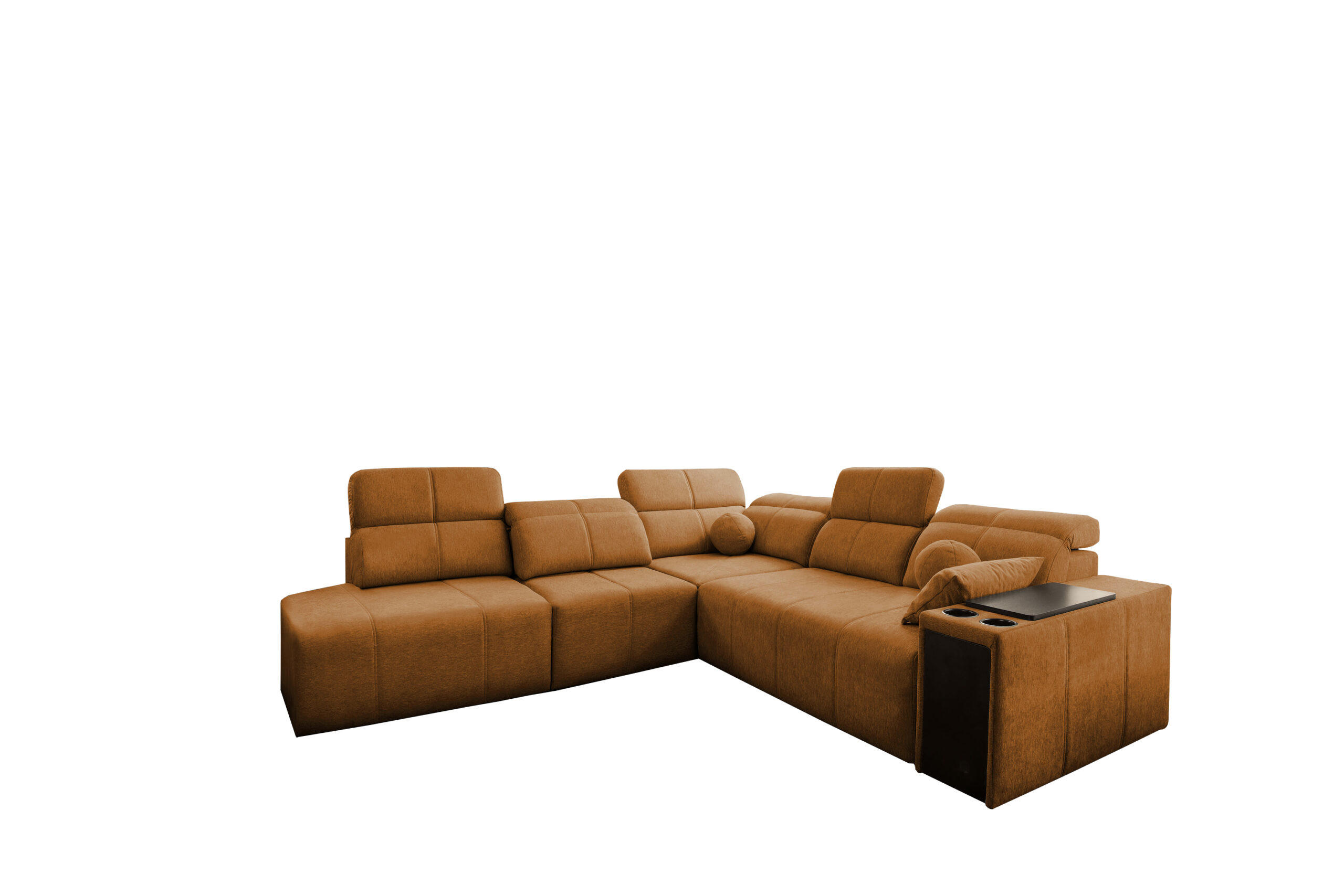 ECKSOFA Mindy IX Mit Schlaffunktion, Verstellbarer Rückenlehne Stoff Verita Kupfer Links - Kupferfarben, Holz (288/300cm) - Kaiser Möbel
