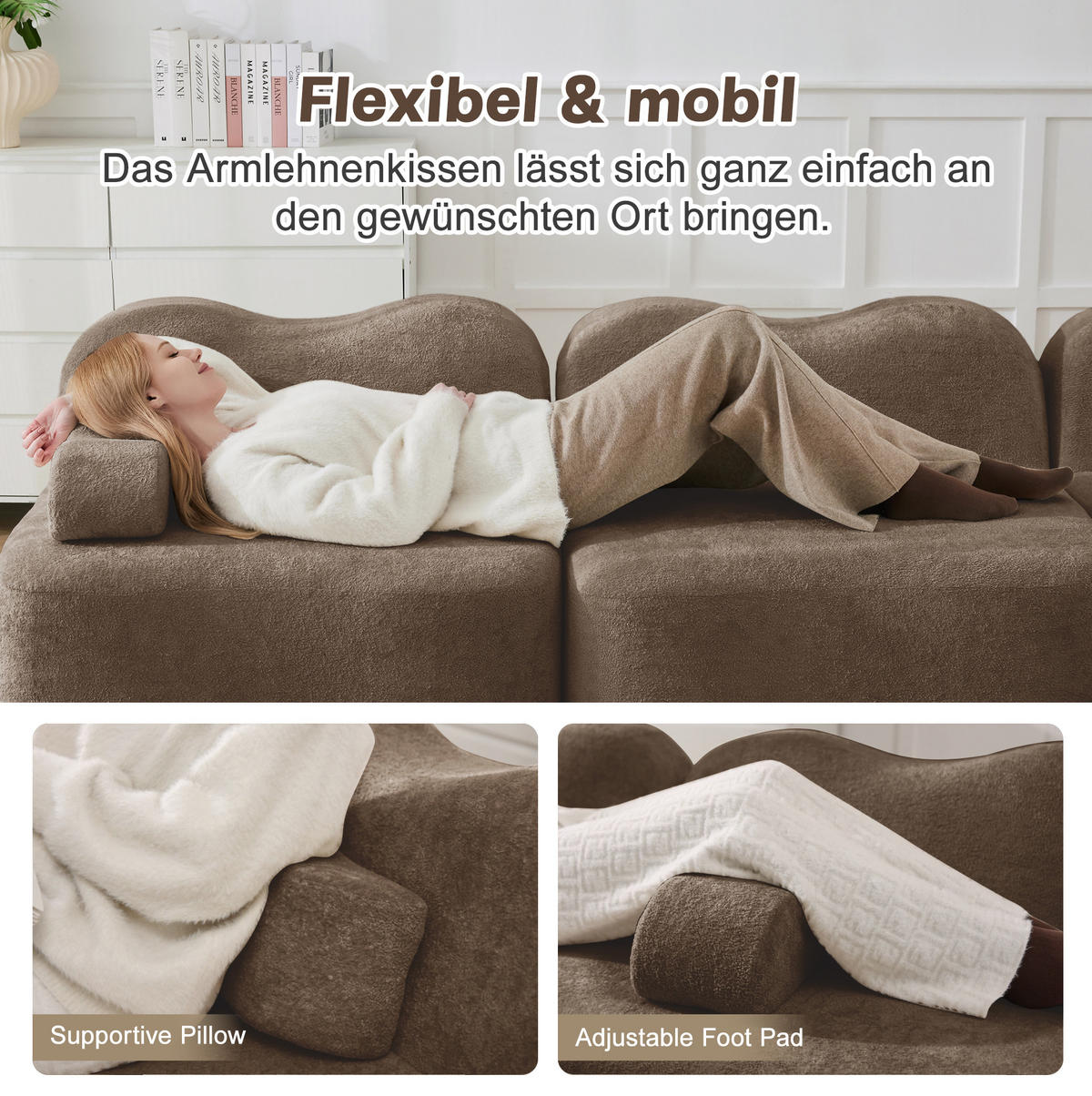 2-SITZER 192/98/70 cm Braun aus Samt - Braun, Textil (98/70/192cm) - OKMYHOME