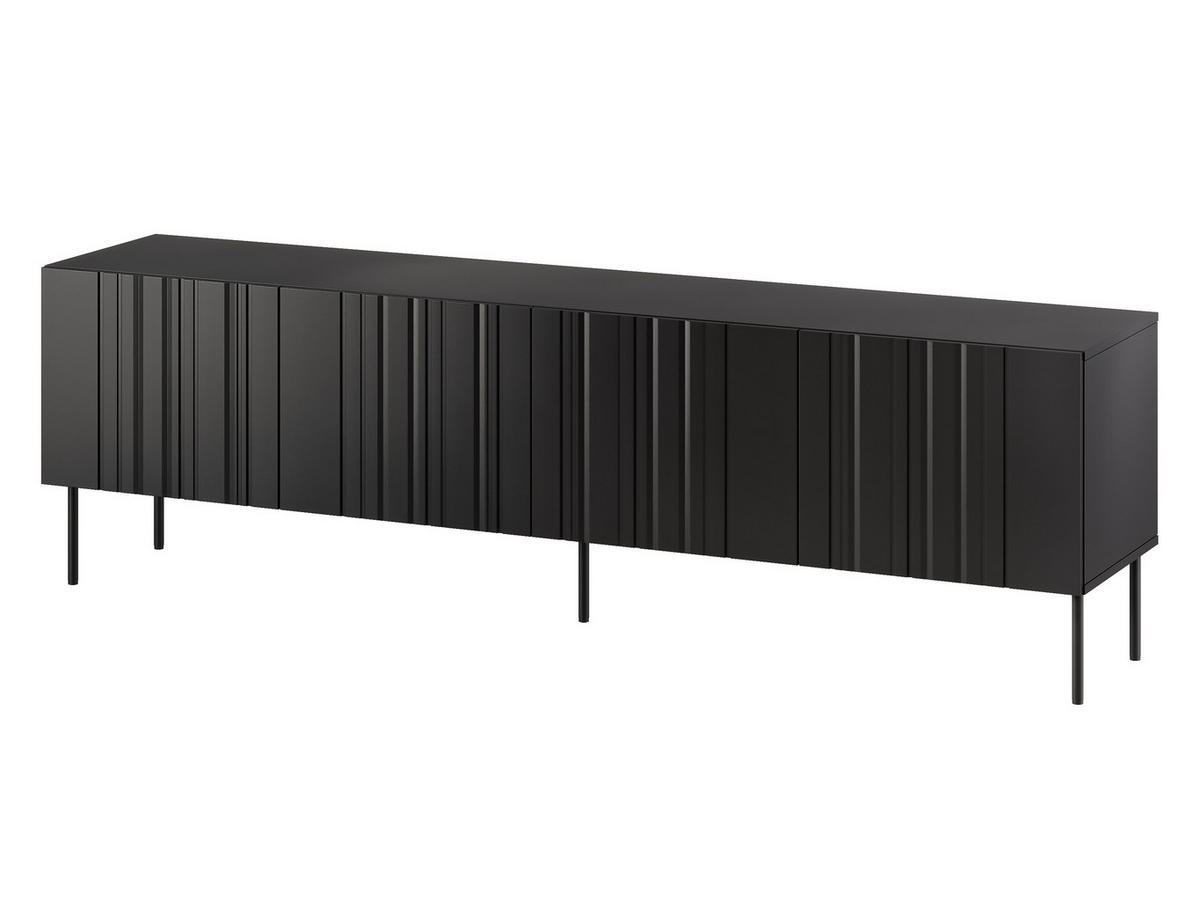 TV-LOWBOARD Isla 200 4D - Schwarz, Holzwerkstoff/Metall (201/60/40cm) - MIRJAN24