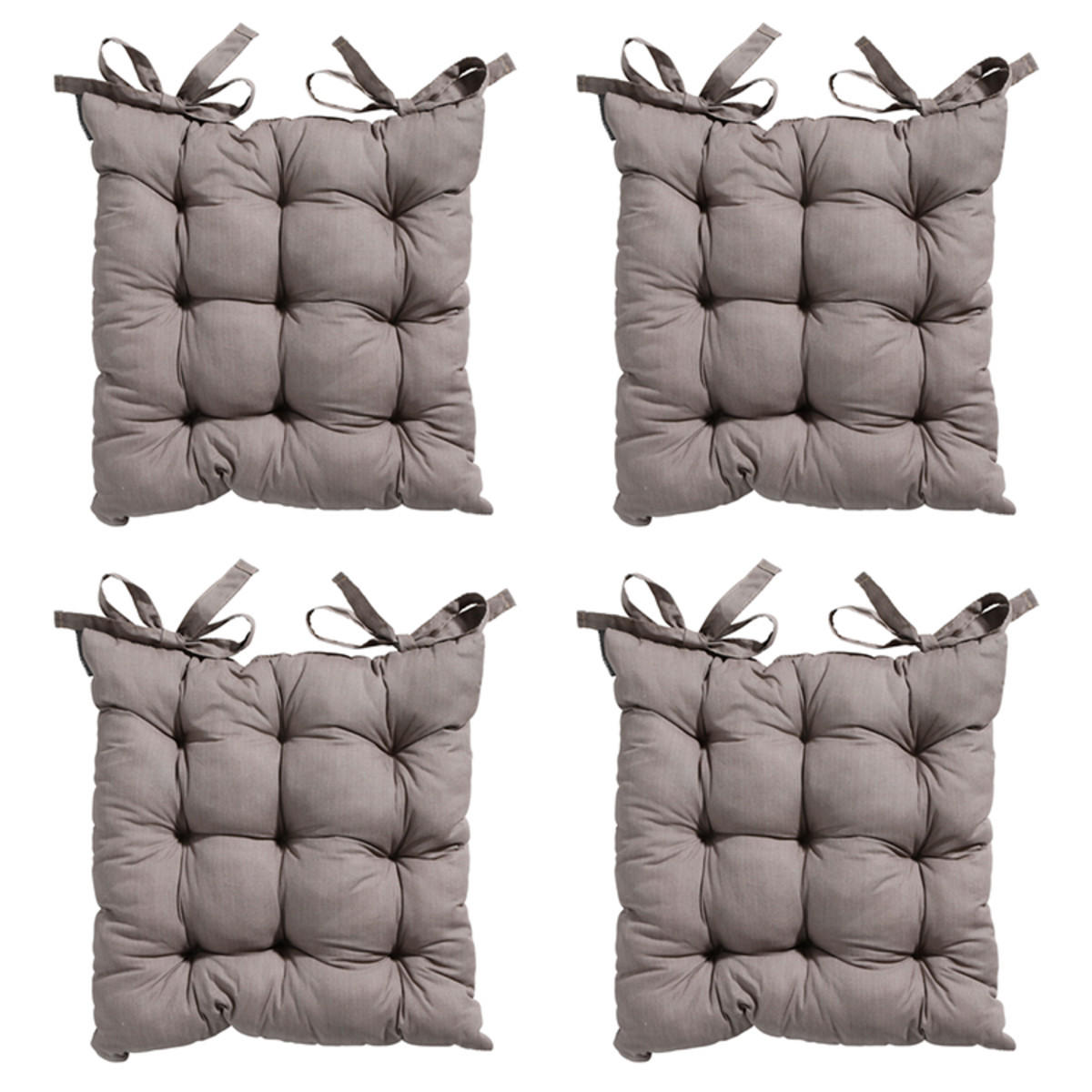 SITZKISSEN Basic 46/46 cm 4er-Set - Braun, Textil (46/6/46cm) - Madison