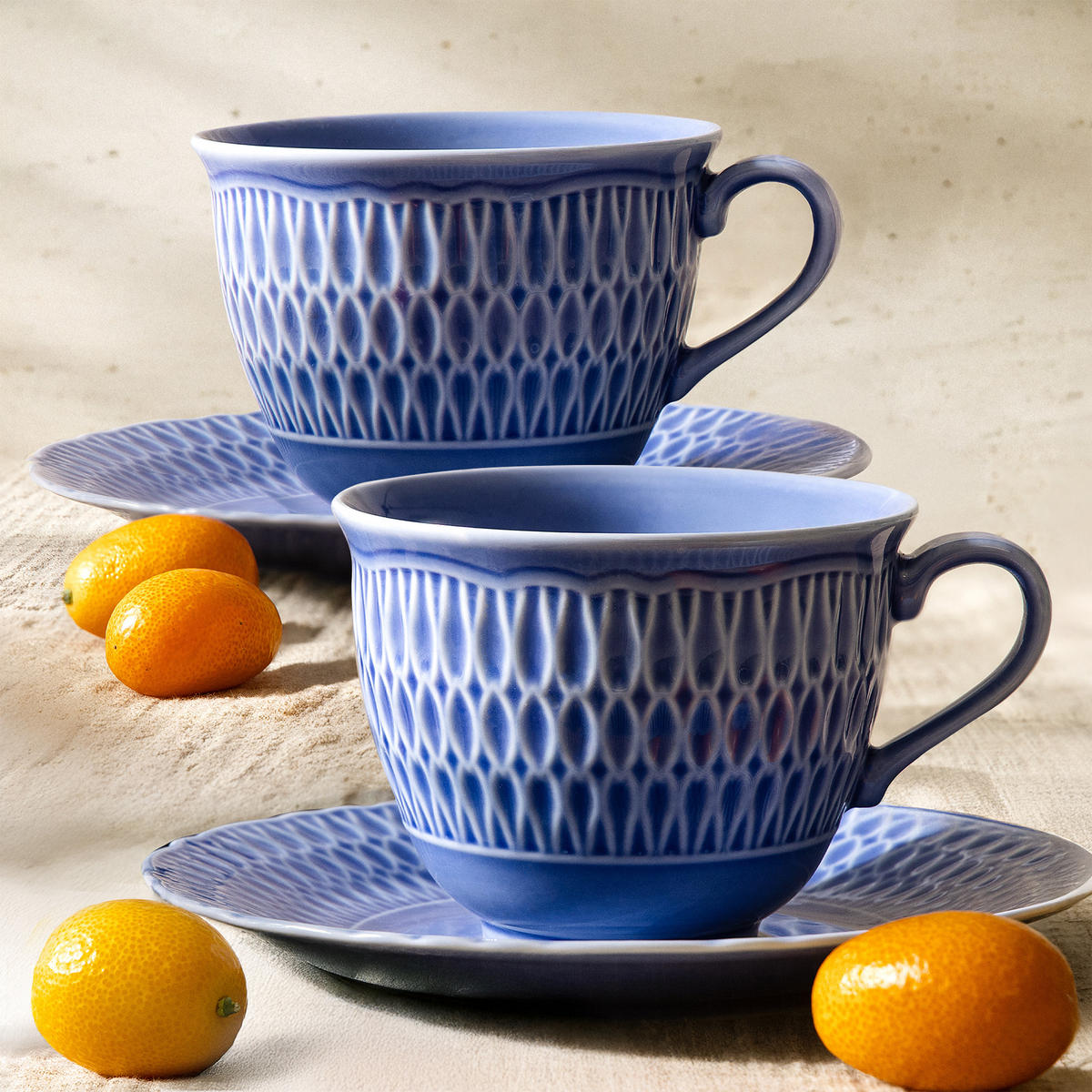 KAFFESERVICE CMIELOW SOFIA Kaffetassen-Set - Blau, Keramik (15.7/7.5/15.7cm) - KONSIMO®