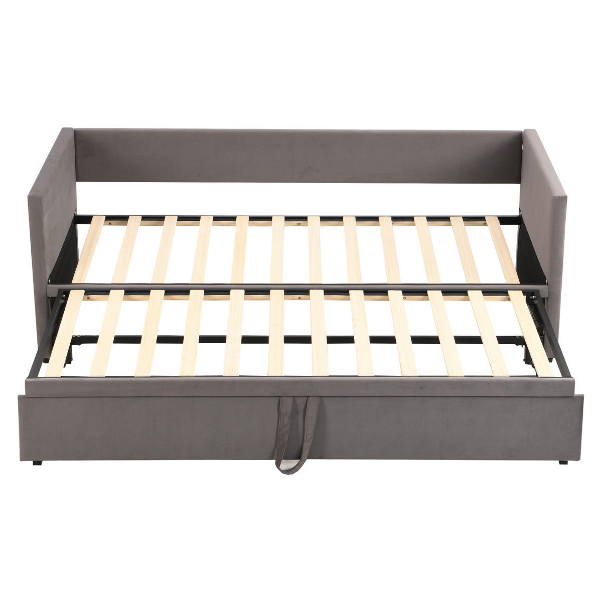 SCHLAFSOFA 90-180x200 cm Grau 2-Sitzer ausklappbar - Grau, Metall (180/200cm) - SHOPENTRA