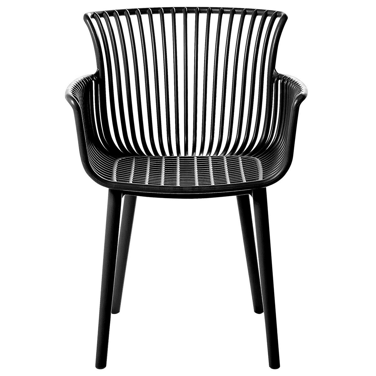 GARTENSTUHL 4er-Set Kunststoff schwarz Pesaro - Schwarz, Kunststoff (58/84/45cm) - Beliani
