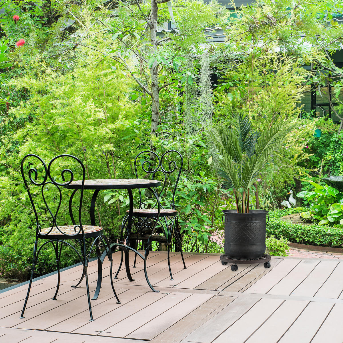 PFLANZENROLLER - Braun, Kunststoff/Metall (38/7.5/38cm) - Relaxdays