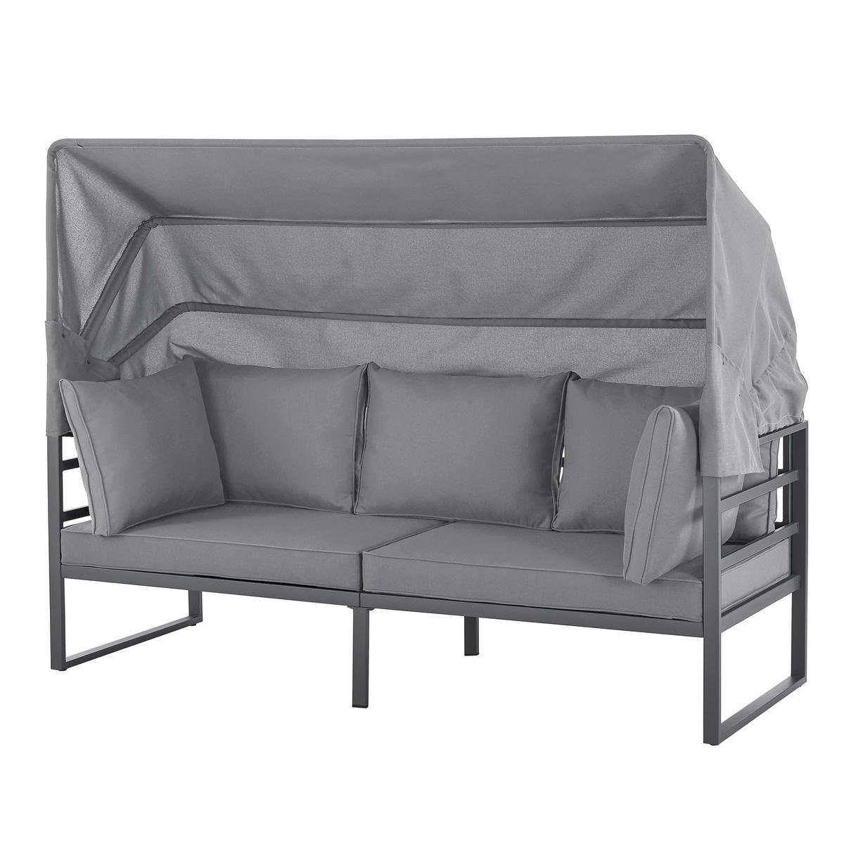 GARTENLOUNGE Maui Hellgrau - Hellgrau, Metall - SVITA