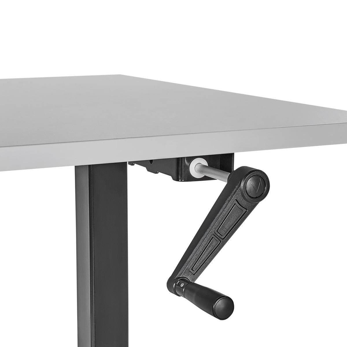 SCHREIBTISCH grauschwarz 120/72 cm manuell höhenverstellbar Destin III - Schwarz/Grau, Holz (72/120/74cm) - Beliani