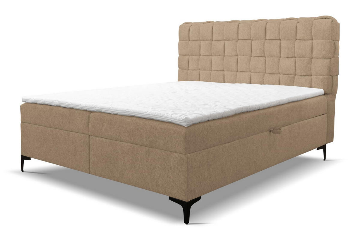 BOXBETT ROMA mit zwei Bettkästen H2/H3 Matratze und Topper 160 x 200 cm - Braun, Holzwerkstoff (160/200cm) - VENASI MÖBEL