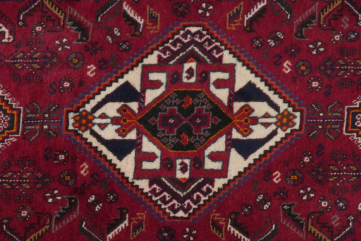 LÄUFER Orient handgeknüpft Gashgai Rot 302/77 cm Schurwolle - Rot, Textil (77/302cm) - Looma