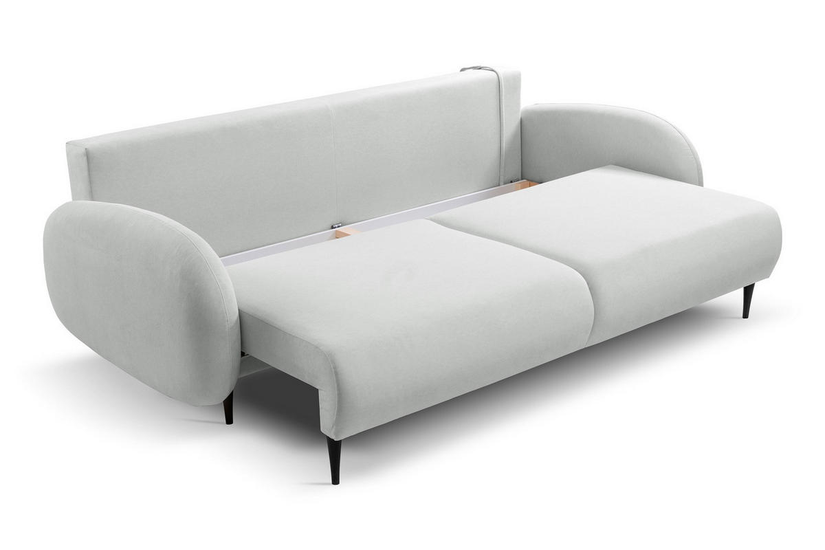 SOFA Grau SOFTI Mit Schlaffunktion - Hellgrau, Textil (232/95/109cm) - Sepro Meble