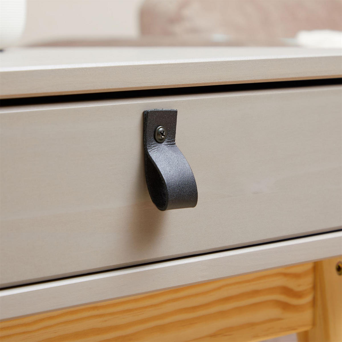 SCHREIBTISCH WANDA - Naturfarben/Grau, Holz (50/110/76cm) - IDIMEX