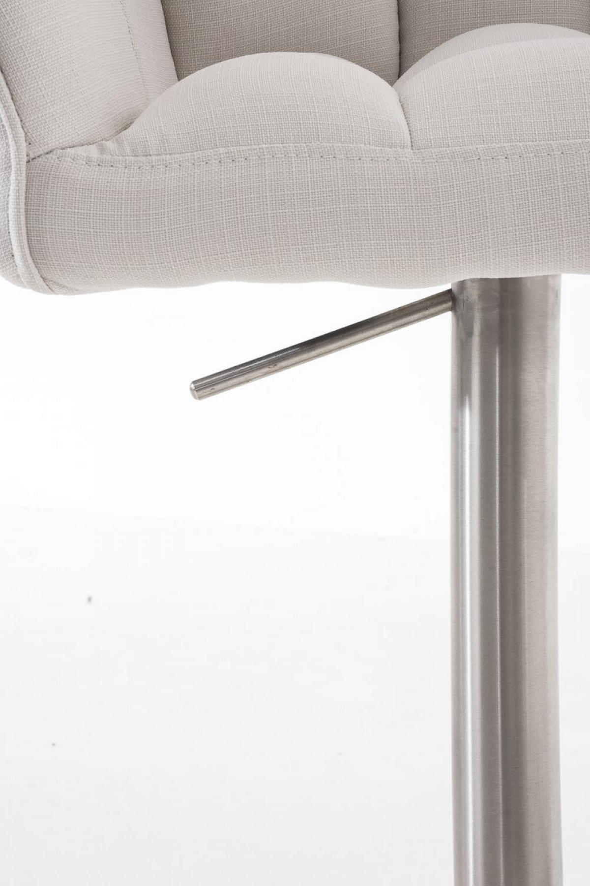 BARHOCKER 2er Set Stoff Weiß - Edelstahlfarben/Weiß, Textil/Metall (64/88/45cm) - CLP