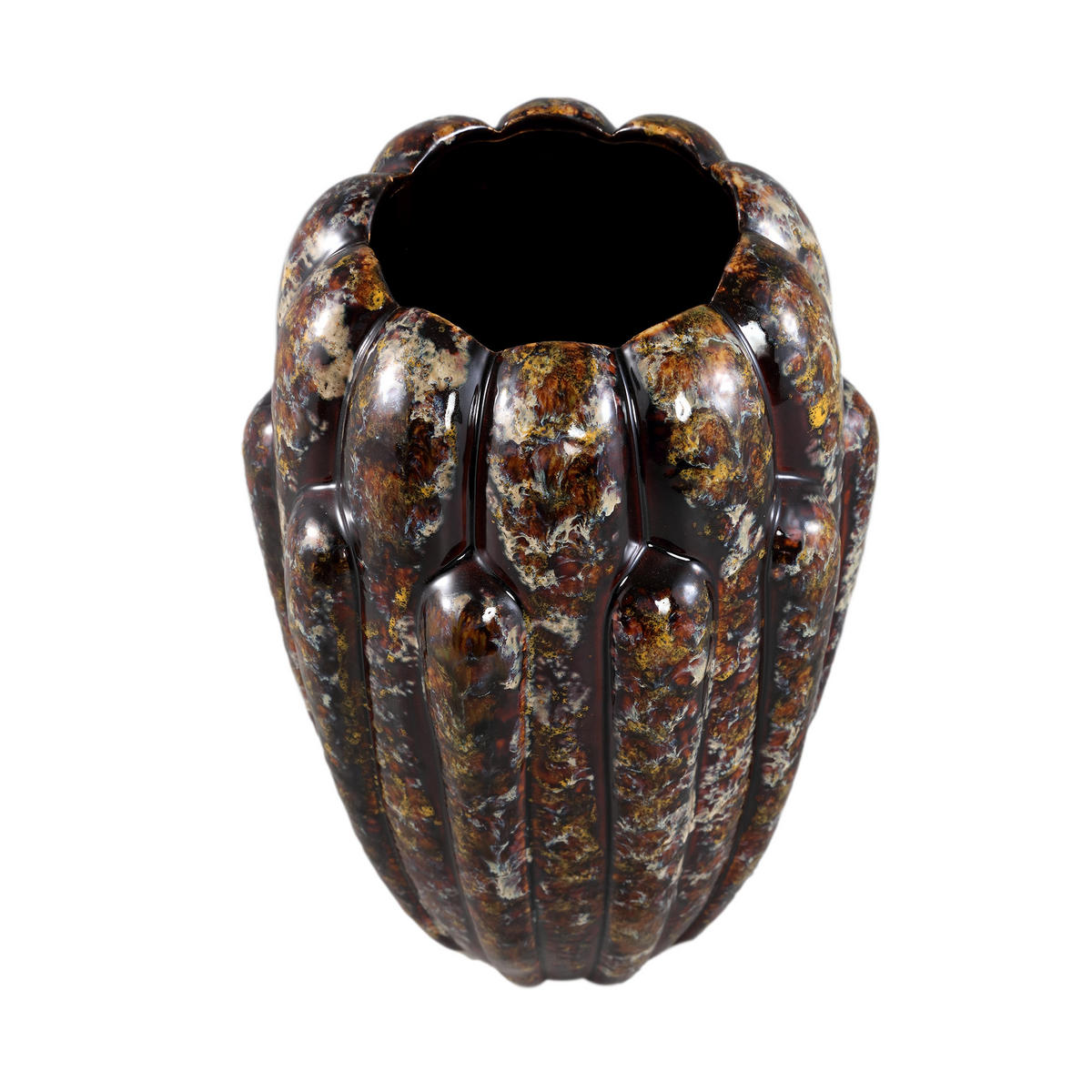 TOPF Divinder Braun 21/21/30.5cm - Braun, Keramik (30.5cm) - PTMD Collection