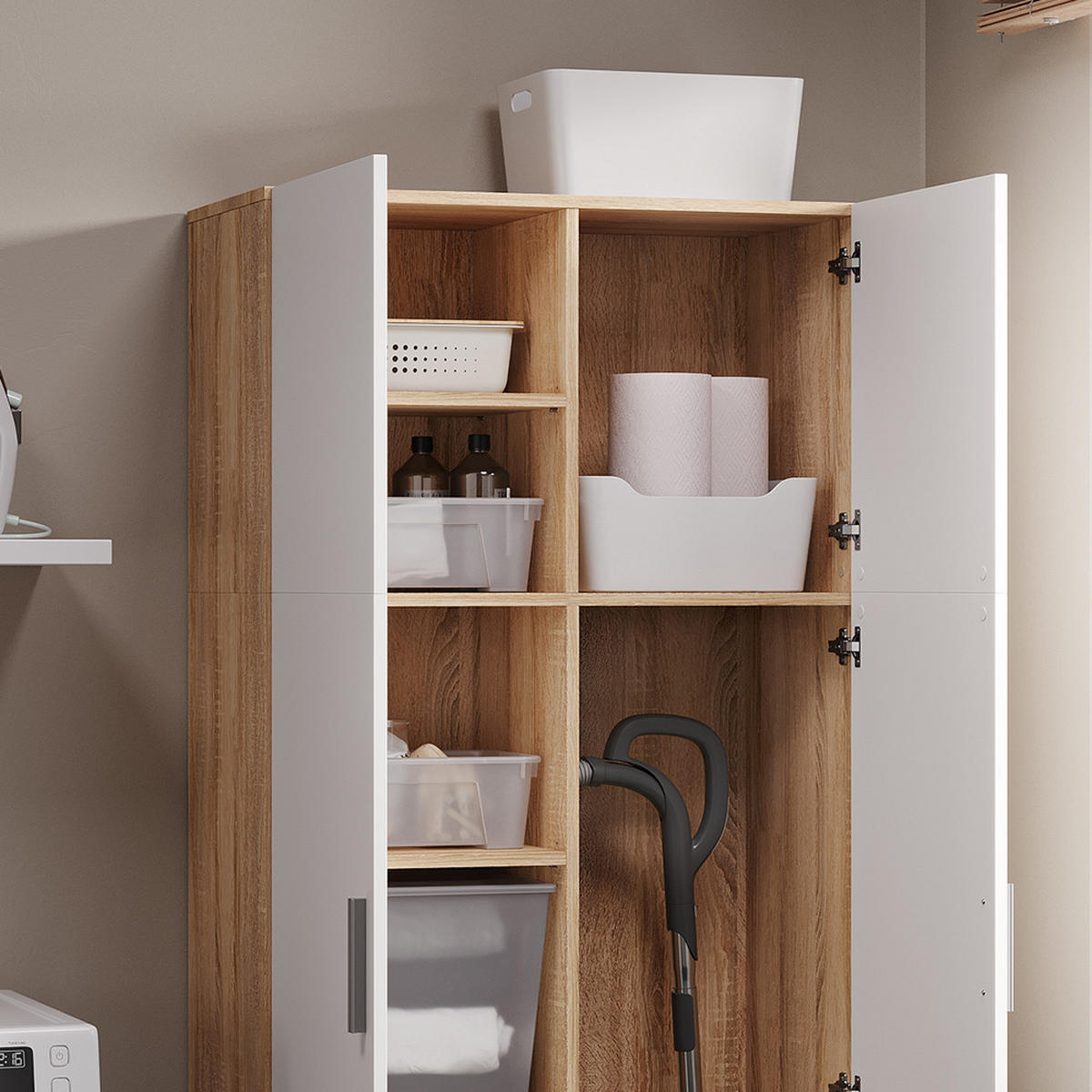 MEHRZWECKSCHRANK Ingo Sonoma 80 x 182.4 cm - Sonoma Eiche, Holzwerkstoff (80/182.4/37cm) - Vicco