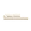 RECHTES-SOFA Kaelle aus Chenille-Stoff leichtes beige 4 Sitzplätze - Creme, Textil (110/85/264cm) - Micadoni