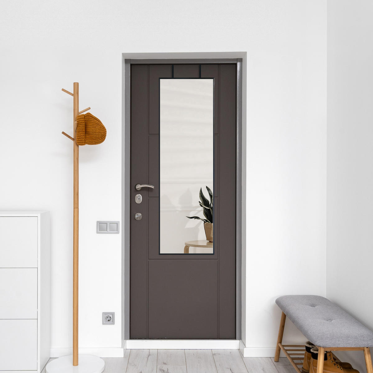 TÜRSPIEGEL Lesina - Schwarz, Metall (37/120/2cm) - [en.casa]