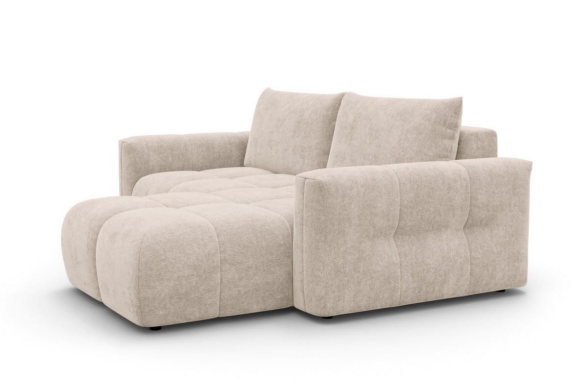 ECKSOFA VERONA 3-Sitzer rechts, Beige - Beige/Schwarz, Holz/Textil (224/173cm) - Courtois Laville