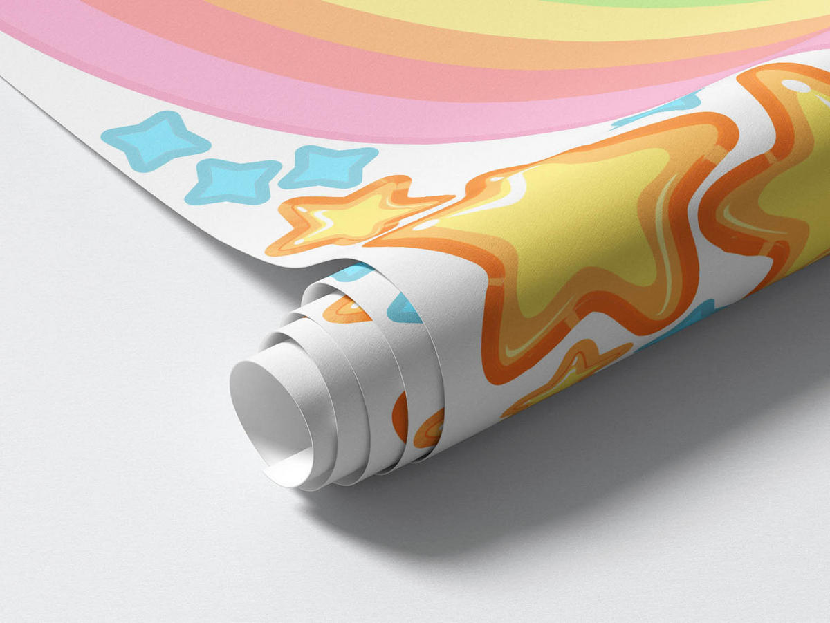 WANDAUFKLEBER 130x233cm - Regenbogenträume - Multicolor, Kunststoff (130/233/0.1cm) - Wallfluent