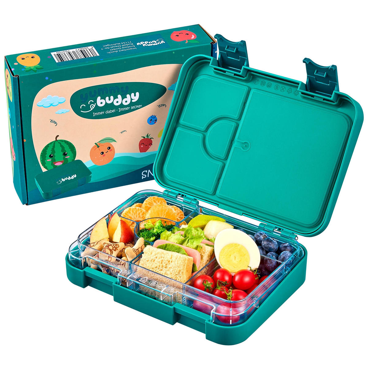SNACKBOX mit Klick-Verschluss BPA-Frei Tritan Petrol - Petrol, Kunststoff (15/4.5/21cm) - Ecosa