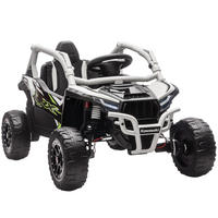 KINDER-ELEKTROAUTO mit 2 Motoren Fernbedienung und LED-Leuchten - Grau, Kunststoff (100/64/56cm) - AIYAPLAY