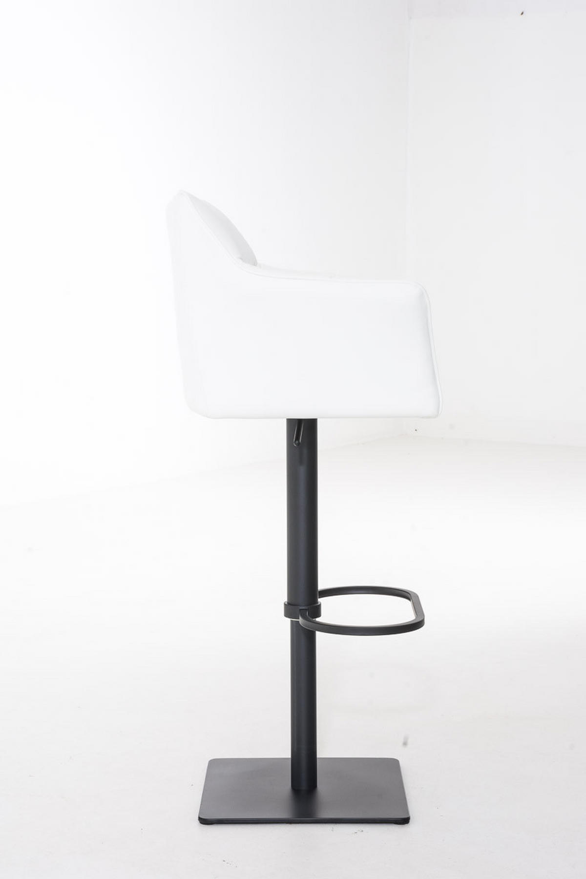 BARHOCKER Lederlook Weiß - Schwarz/Weiß, Textil/Metall (64/88/45cm) - CLP