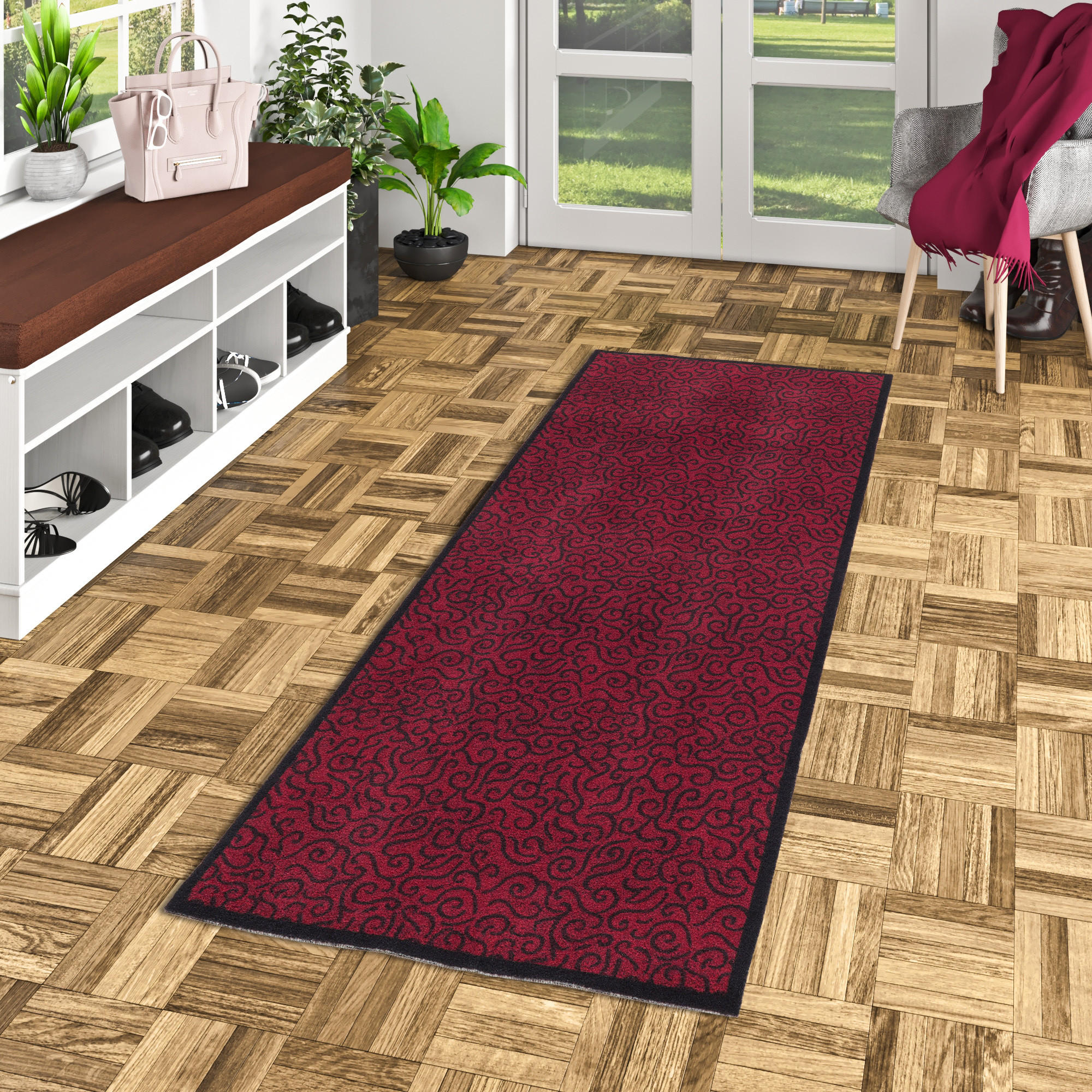 LÄUFER KÜCHENLÄUFER TEPPICH SUPERCLEAN - Rot, Textil (45/145cm) - Pergamon