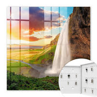 SCHLÜSSELBOX Weiß 30x30 cm – Türöffnung nach rechts - Eine atemberaubende Landschaft - Grün, Metall (30/30/5cm) - TULUP