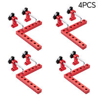 WINKELKLEMMEN 4er-set 90°aus Aluminiumlegierung in Rot Langlebiges Material Einfache Handhabung Praktische Skalen 5,51 Zoll / 140 mm - Rot, Metall (1.4/0.24/1cm) - Livingandhome