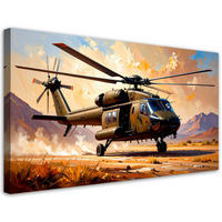 LEINWANDBILD Hubschrauber 100x50cm - Beige, Textil (100/50cm) - Feeby