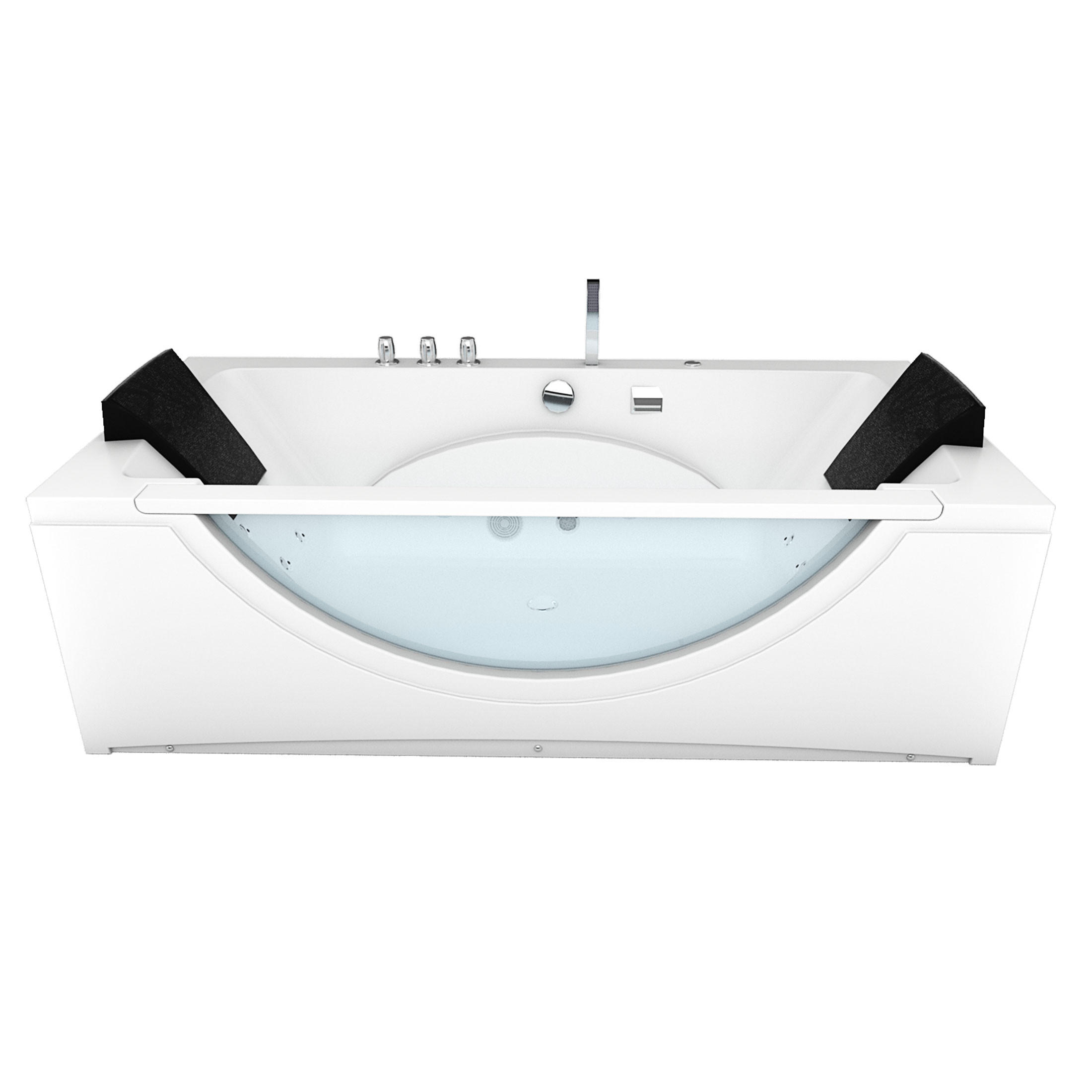 WHIRLPOOL Pool Badewanne Wanne W81-B 180x90cm - Weiß, Glas/Kunststoff (90/55/180cm) - AcquaVapore by Sandra Jentho