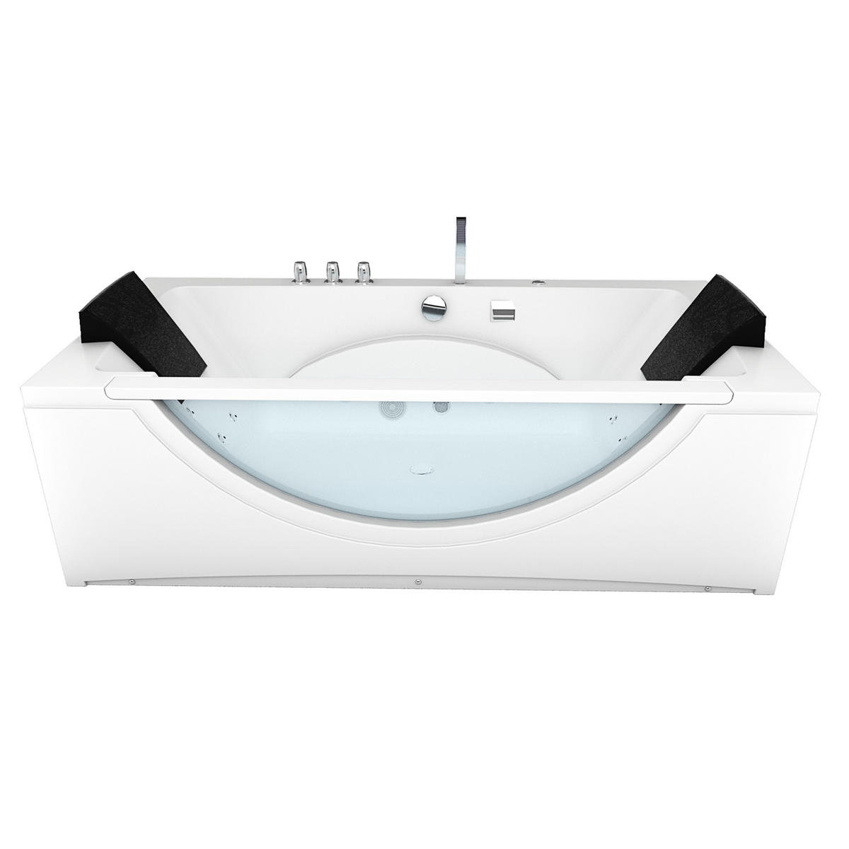 WHIRLPOOL Pool Badewanne Wanne W81-TH-B 180x90cm - Weiß, Glas/Kunststoff (90/55/180cm) - AcquaVapore by Sandra Jentho