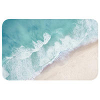 TEPIH ZA KUPAONICU Plaža 80x50 cm - tirkizna, tekstil/plastika (80/50cm) - OnlyWow