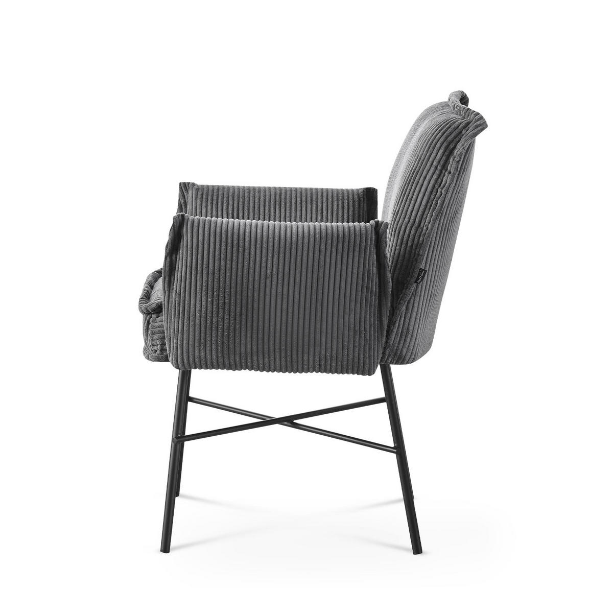 ARMLEHNSTUHL JÜRGEN Anthrazit - Anthrazit, Metall (63/84/63cm) - B&D Home