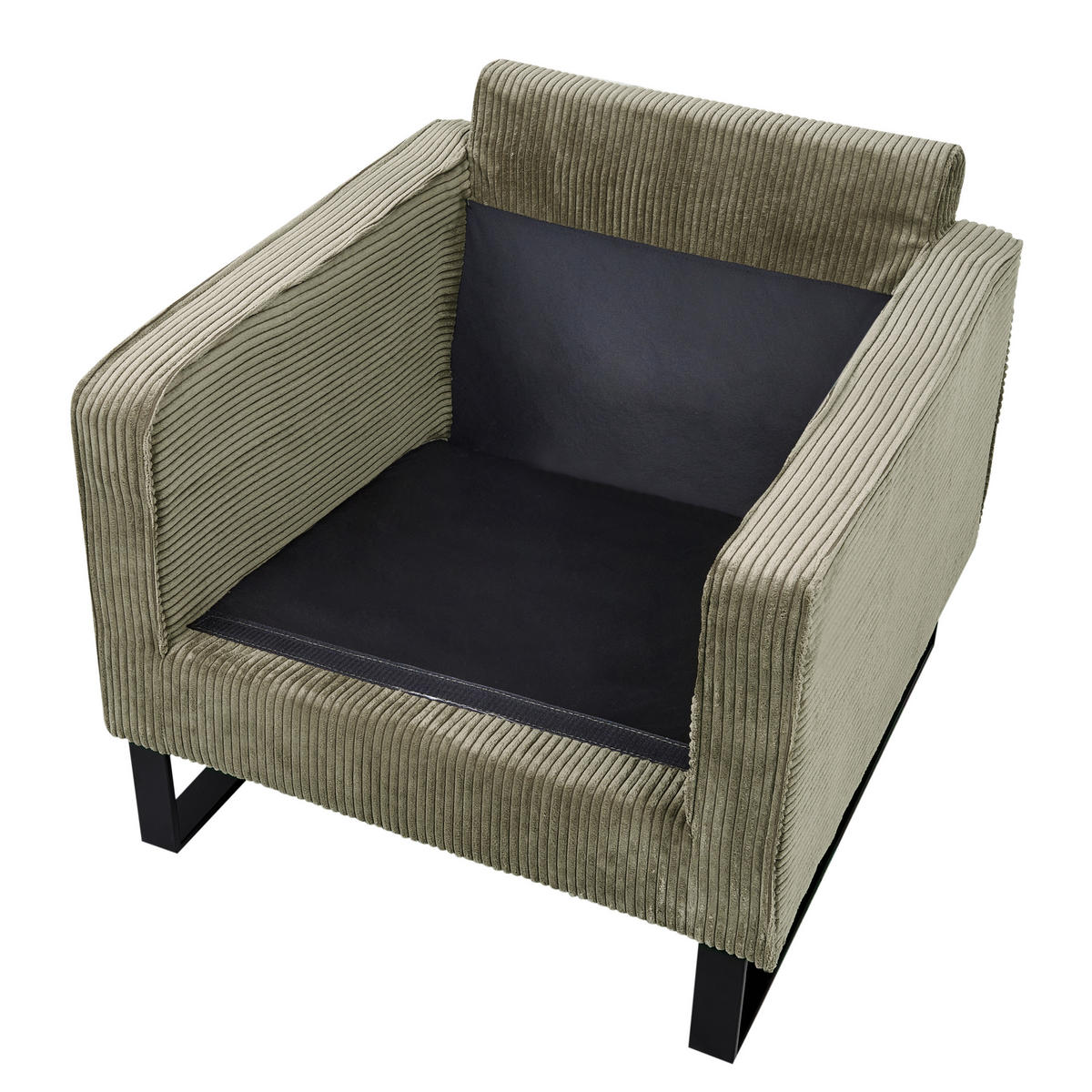 SESSEL Cord Grün Vind - Grün, Textil (79/82/85cm) - Beliani
