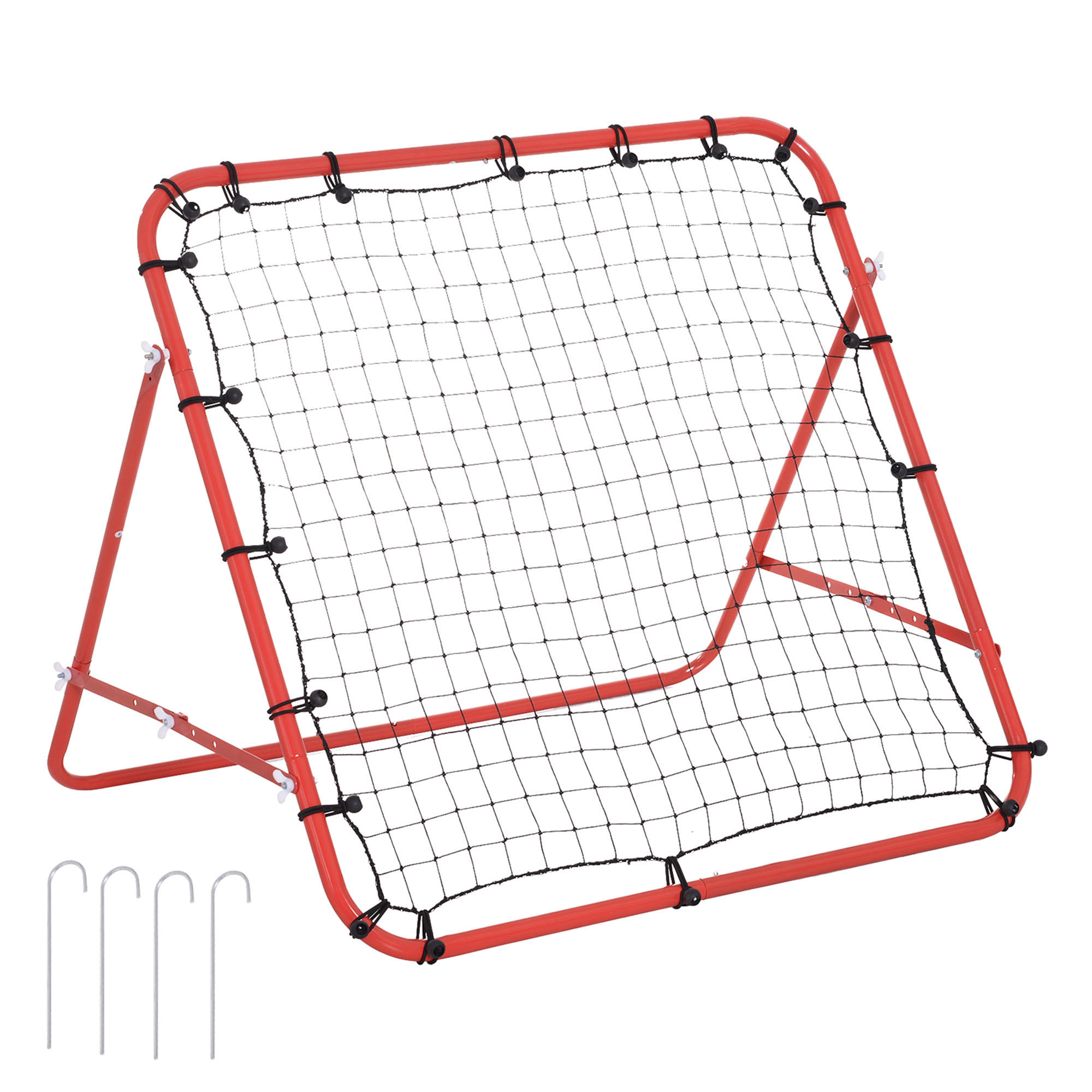 REBOUNDER DE-18596 verstellbarer Winkel mit 20 elastischen Seilen - Rot, Kunststoff (80/96cm) - ComfortXL