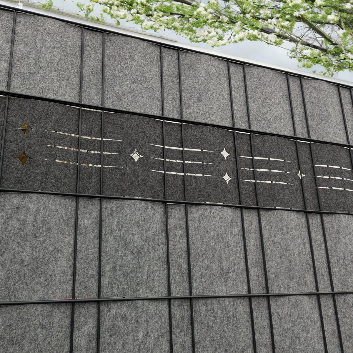 SICHTSCHUTZSTREIFEN Design Vlies Dekor Starline Einzelstreifen Schwarzgrau 2,55m - Schwarz, Kunststoff (260/19cm) - ZAUN|ZU