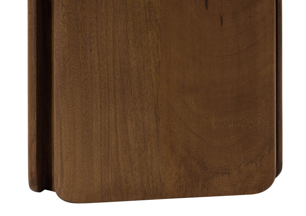 BEISTELLTISCH Mango 55x55x45 braun lackiert / Marmor beige LUGANO #204 - Braun, Holz (55/55/45cm) - Massivmoebel24