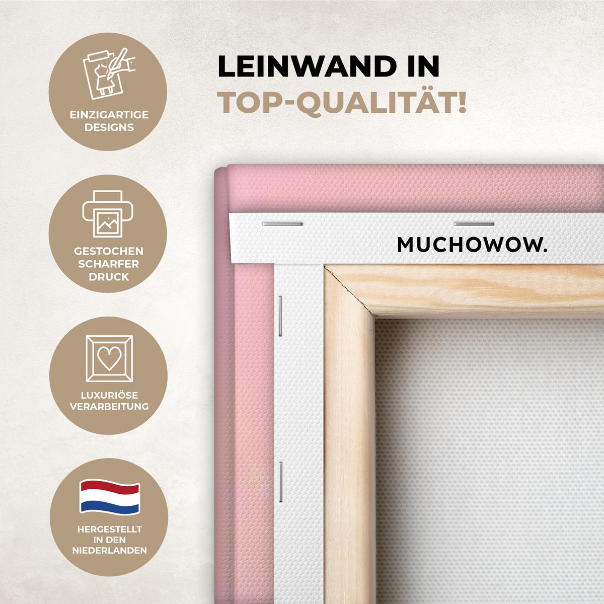 LEINWANDBILD Berggipfel - Wolken - Verträumt Wandbild Wohnzimmer 60x80 cm - Hellrosa, Textil (60/80cm) - MuchoWow