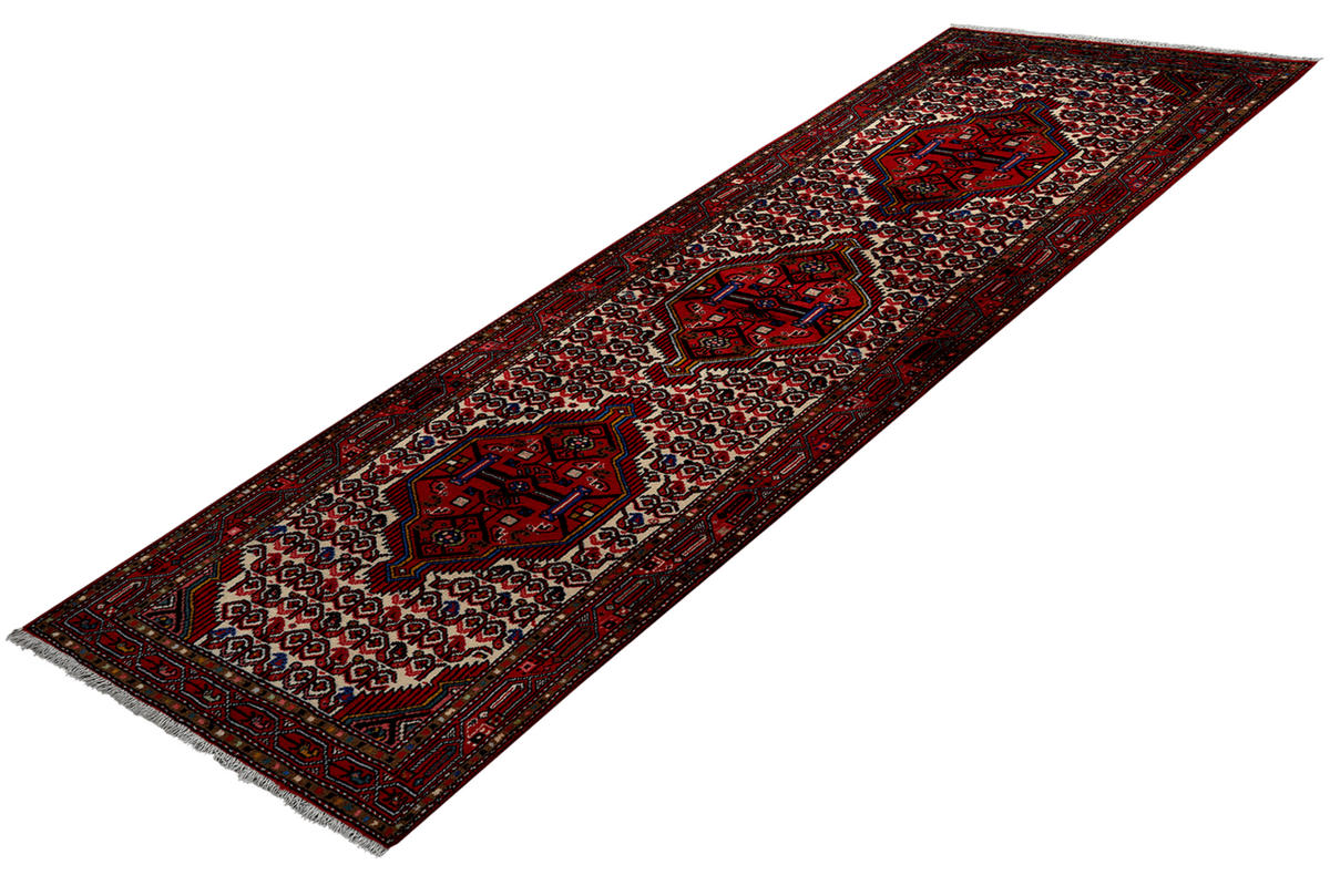 LÄUFER Orient handgeknüpft Assadabad Beige, Rot 290/79 cm Schurwolle - Beige/Rot, Textil (79/290cm) - Looma