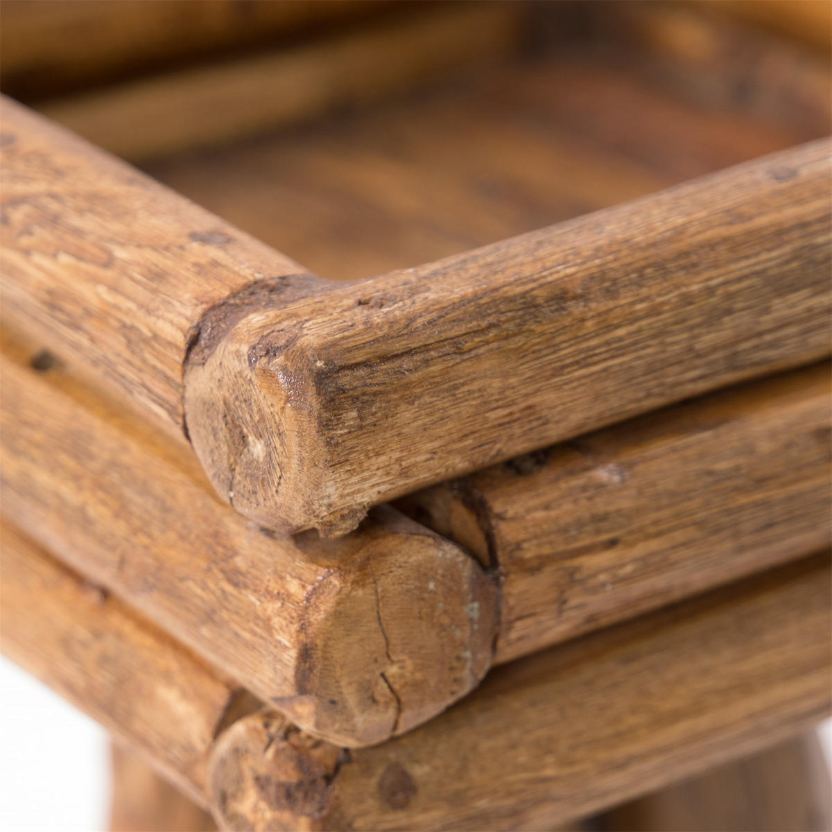 BLUMENTISCH Twist Teakholz - Naturfarben, Holz (30/30/45cm) - DESIGN DELIGHTS