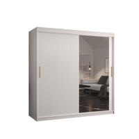 SCHWEBETÜRENSCHRANK 200/180/62 2-türig - Goldfarben/Weiß, Holz/Kunststoff (180/200/62cm) - MÖBEL KRYSPOL