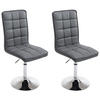 DREHSTUHL 2er Set Lederlook grau - Chromfarben/Grau, Textil/Metall (43/90/59cm) - CLP